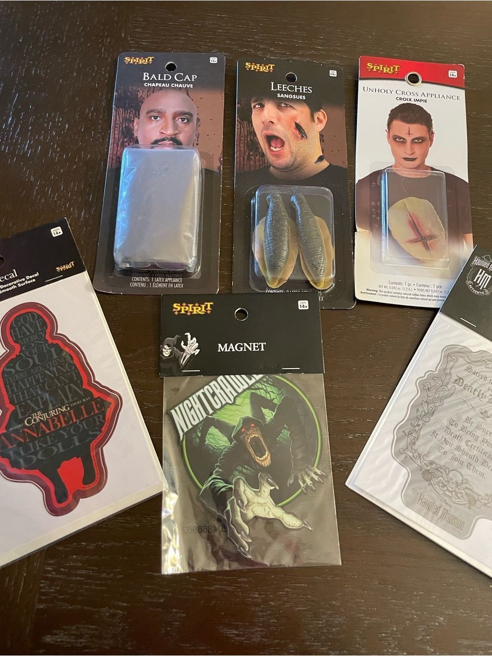 Spirit Bald Cap Leeches Scar Decals ETC Halloween Accessories Lot